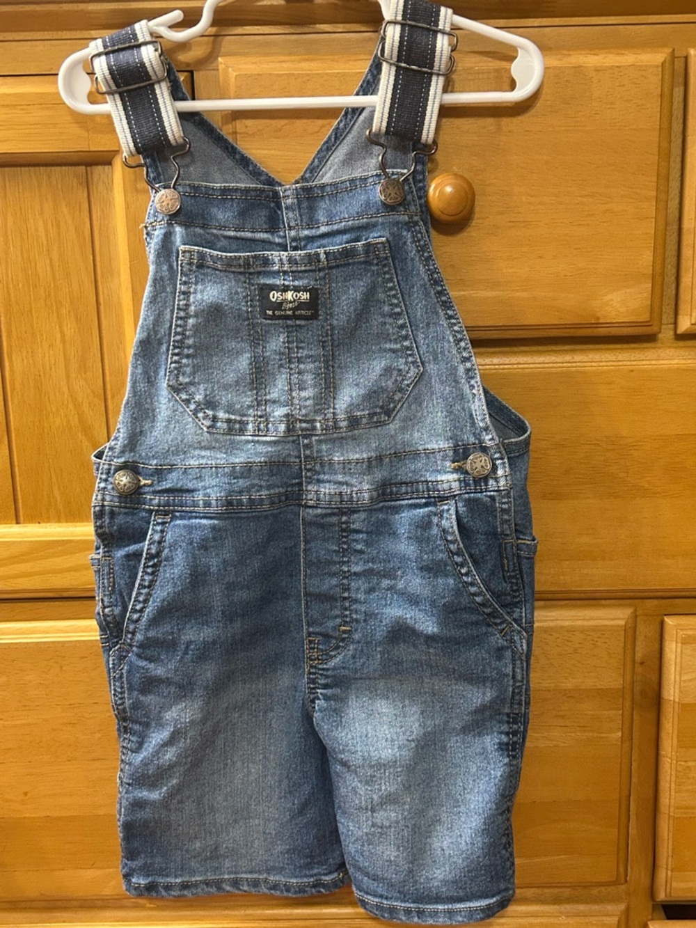 OshKosh B'gosh Denim Shortall Overalls with Adjustable Canvass Straps Size 4T